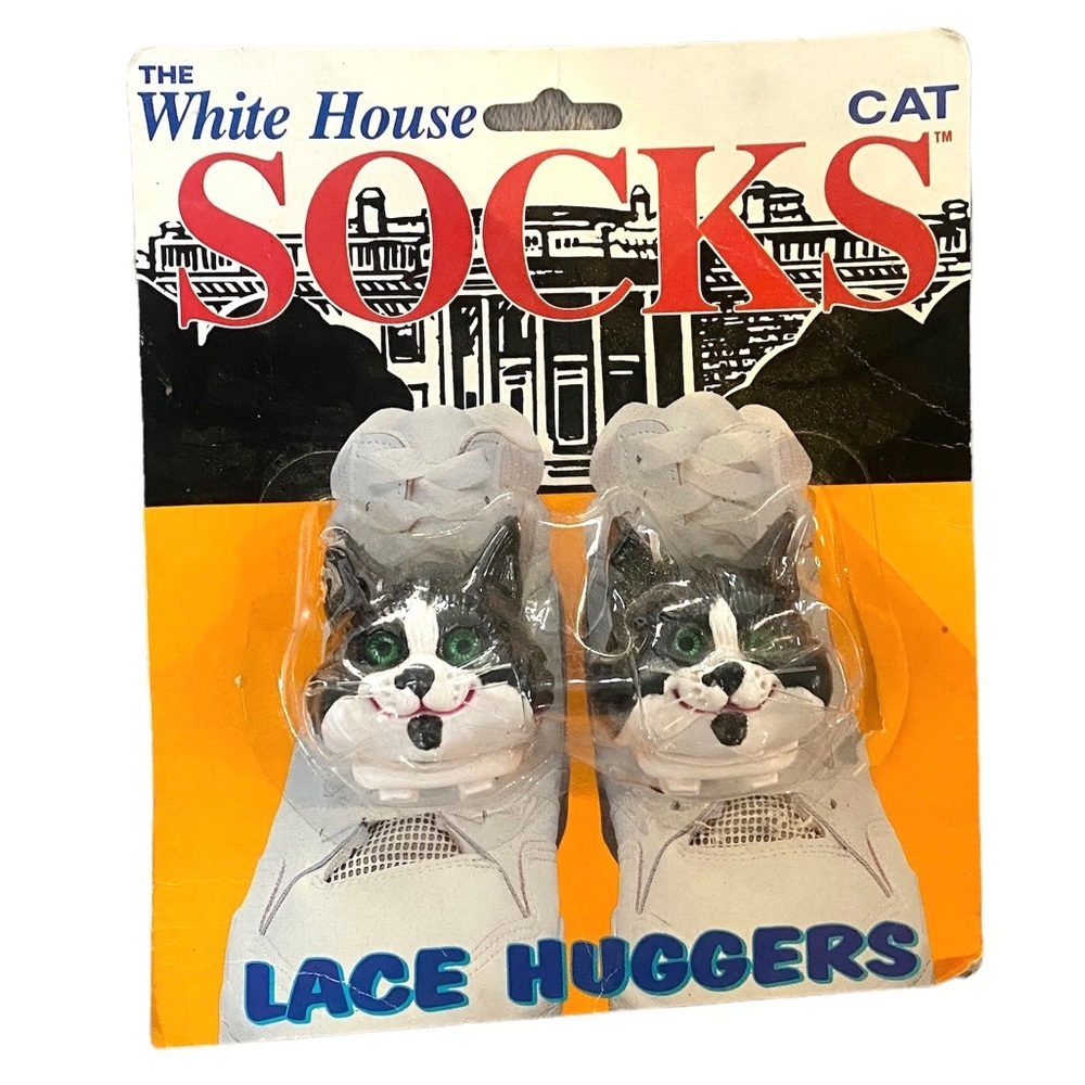Street Kids Socks The White House Cat Lace Huggers Vintage 1993 Retro New In Box